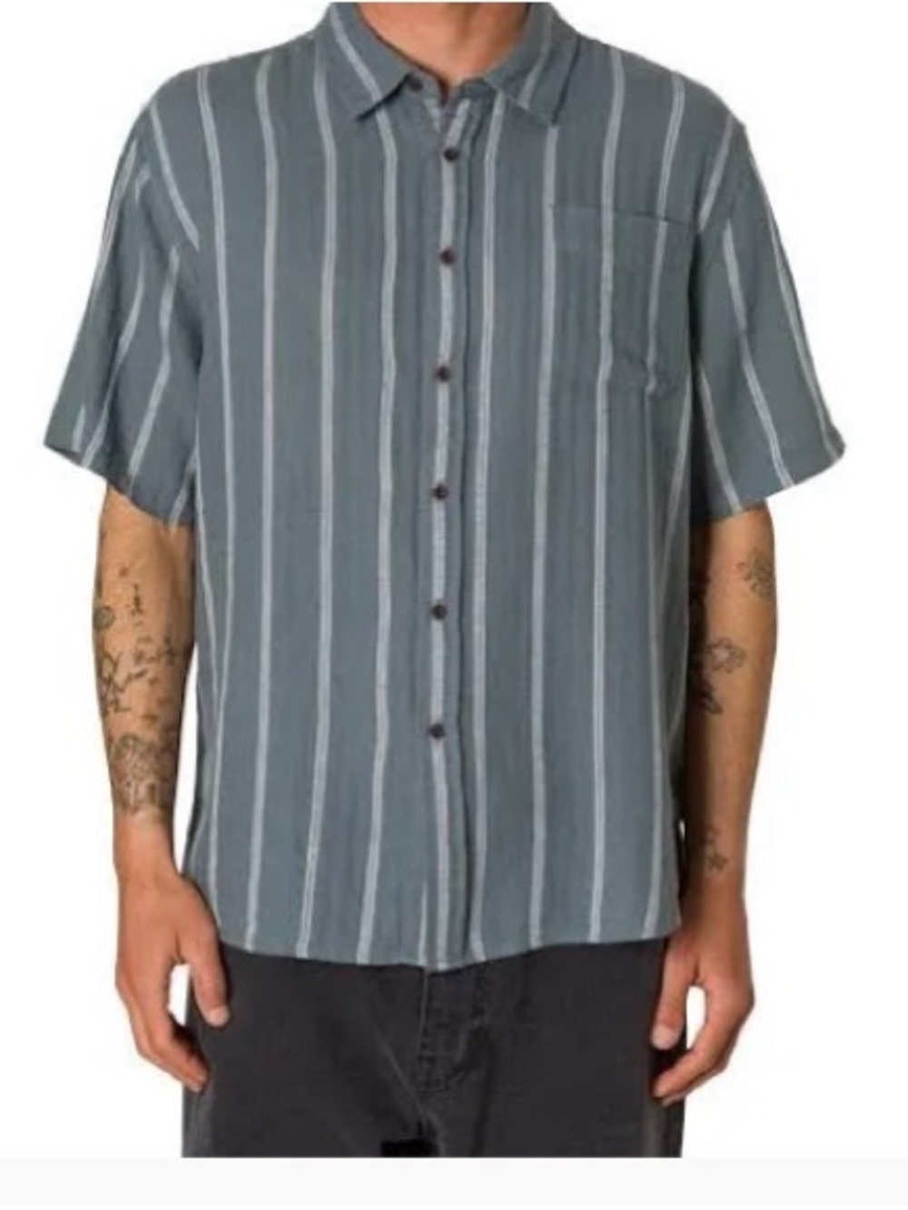 Katin Men's Allen Short-Sleeve Vertical Stripe Button-Up Shirt - Abys